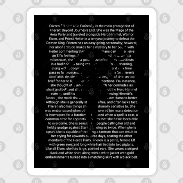 Frieren the Slayer Sousou no Frieren Anime Black and White Aesthetic Typography Art SNF-181 Magnet by Animangapoi